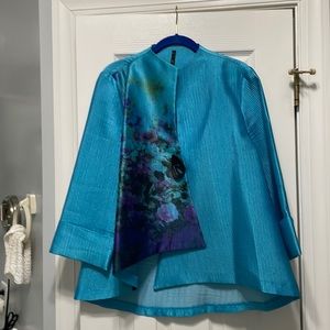 Stunning Asymmetrical One Button Jacket by IC. Made in USA